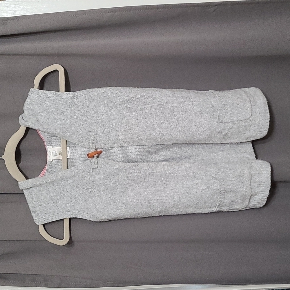 Max Studio Kids Girls Hooded Sweater Cardigan Gray Toggle Button Sz 7-8 EUC